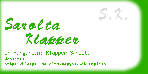 sarolta klapper business card